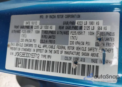 2013 Mazda Cx-5 Sport from USA, damaged, VIN JM3KE2BE3D0153712